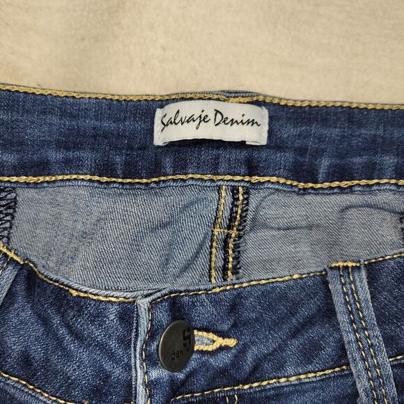 Salvaje Denim Jeans Womens Size 15 Blue Distressed RN 152865 Embroidered Cotton - Picture 6 of 16